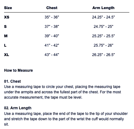 sizing chart