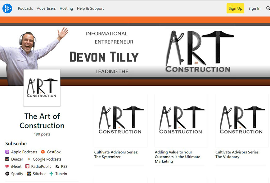 Art of Construction podcast site image capture