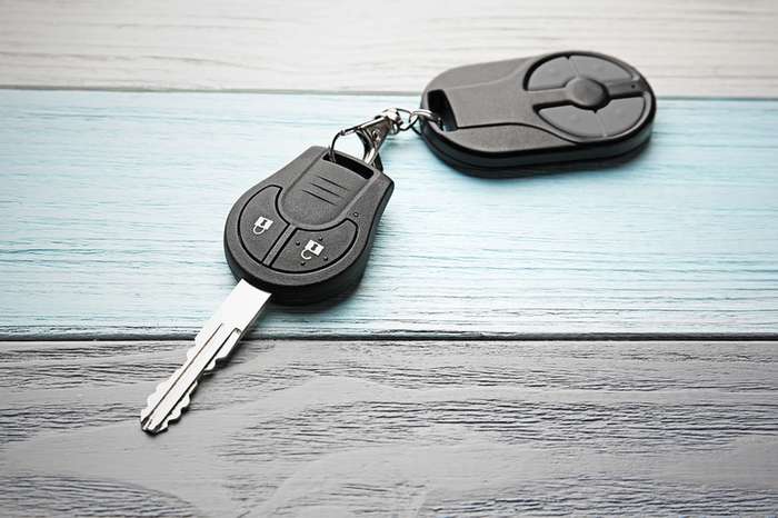 car key fob on table