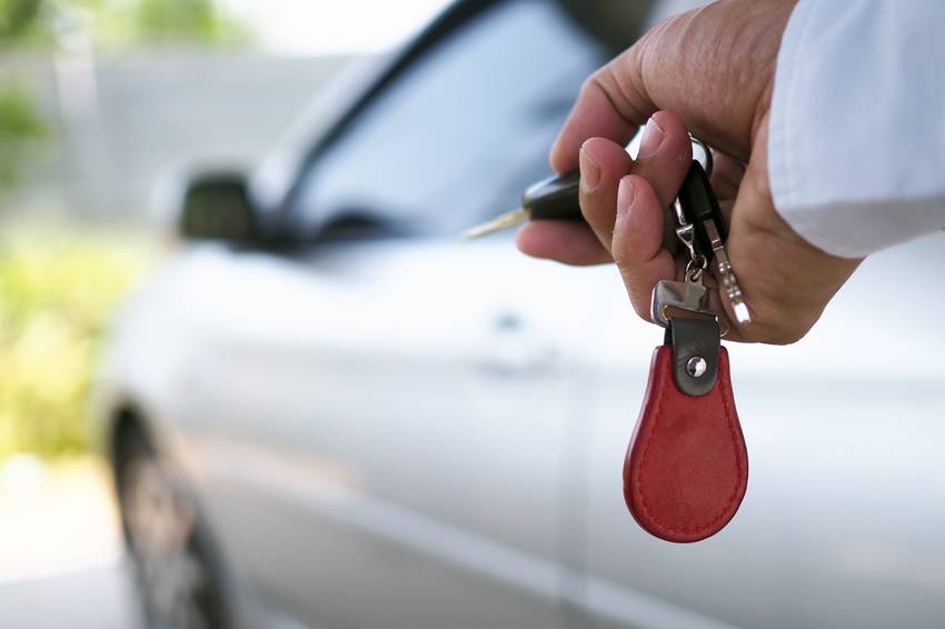 car key in front of car