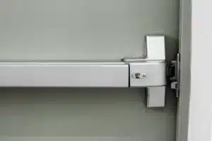 panic bar on metal door