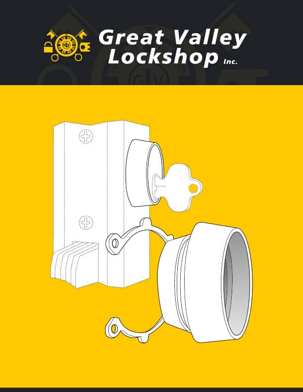 Diagram showing a cylinder lock guard.