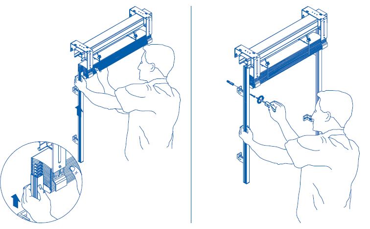 Assembly of the guiding rails