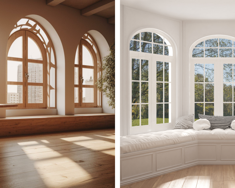 An arched timber window or a uPVC window?